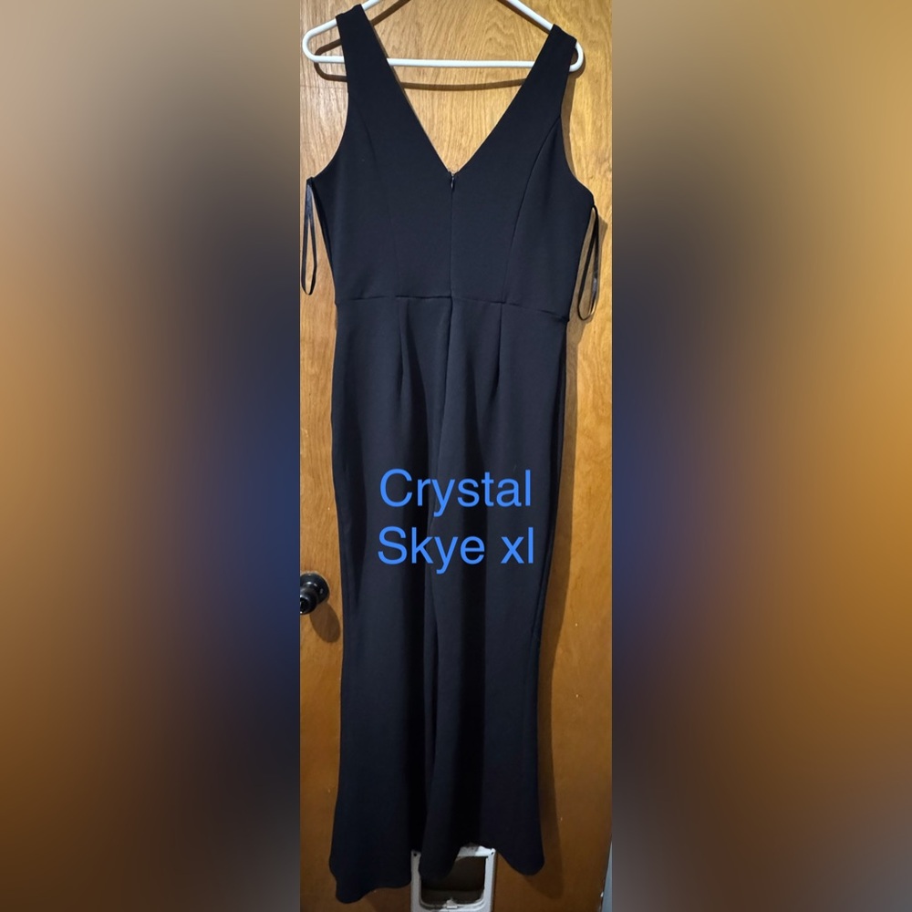 Crystal Skye Black V-Neck Jumpsuit - Women’s XL